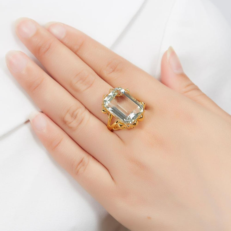 925 Sterling Silver Green Amethyst Ring for Women