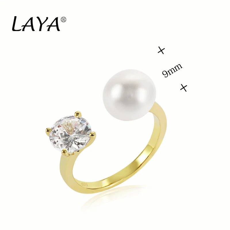 Sterling Silver Pearl Opening Ring for Women