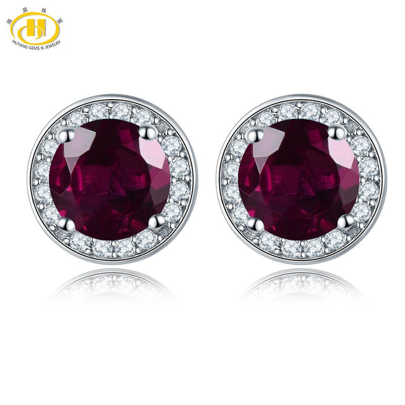 Sterling Silver Rhodolite Garnet Earrings for Women
