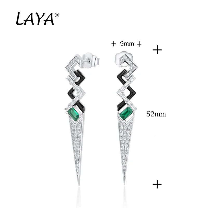 Sterling Silver Green Zircon Earrings For Women