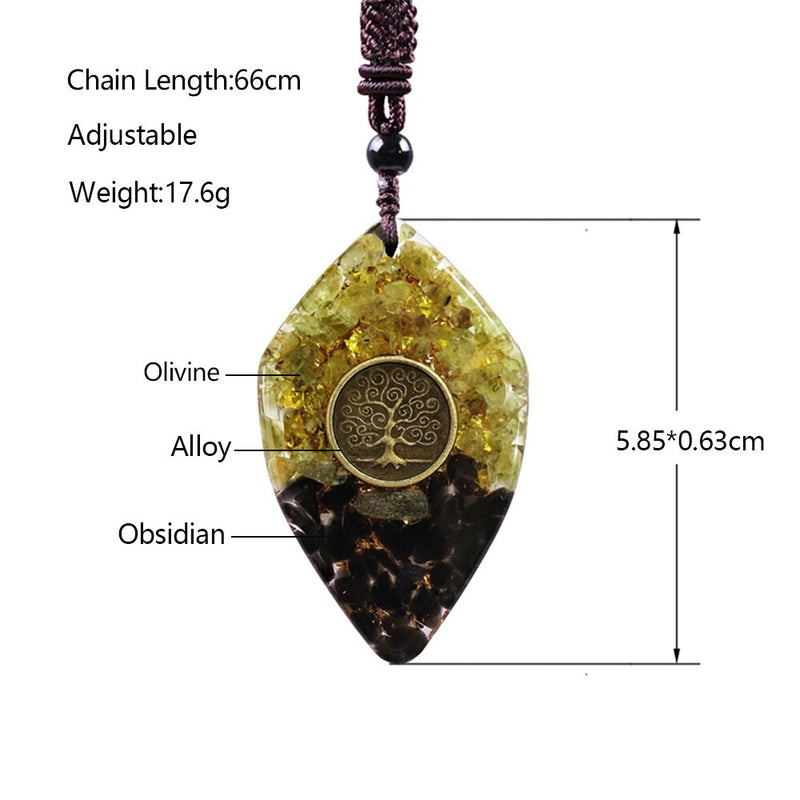 Sterling Silver Orgonite Tree of Life Pendant 1.5ctw for Unisex