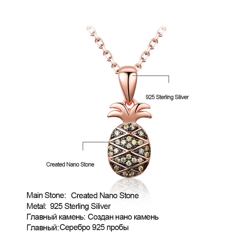 Sterling Silver Pineapple Pendant Necklace for Girls