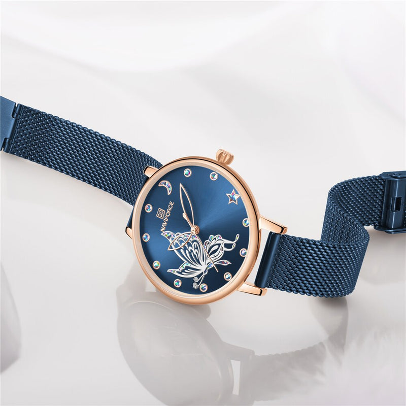 Stainless Steel Mesh Quartz Watch for Women