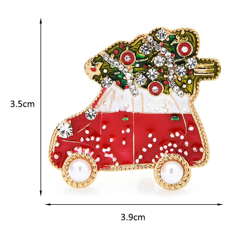 Enamel Christmas Tree Brooch Pin for Women