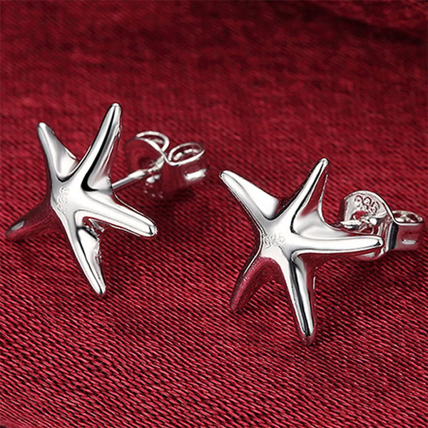 Sterling Silver Starfish Earrings for Women