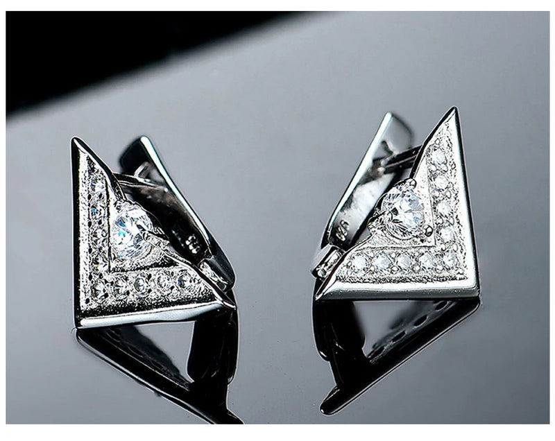 925 Sterling Silver Triangle Clip Earrings for Women