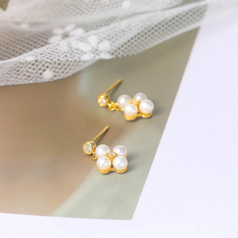 925 Sterling Silver Freshwater Pearl Drop Earrings for Women