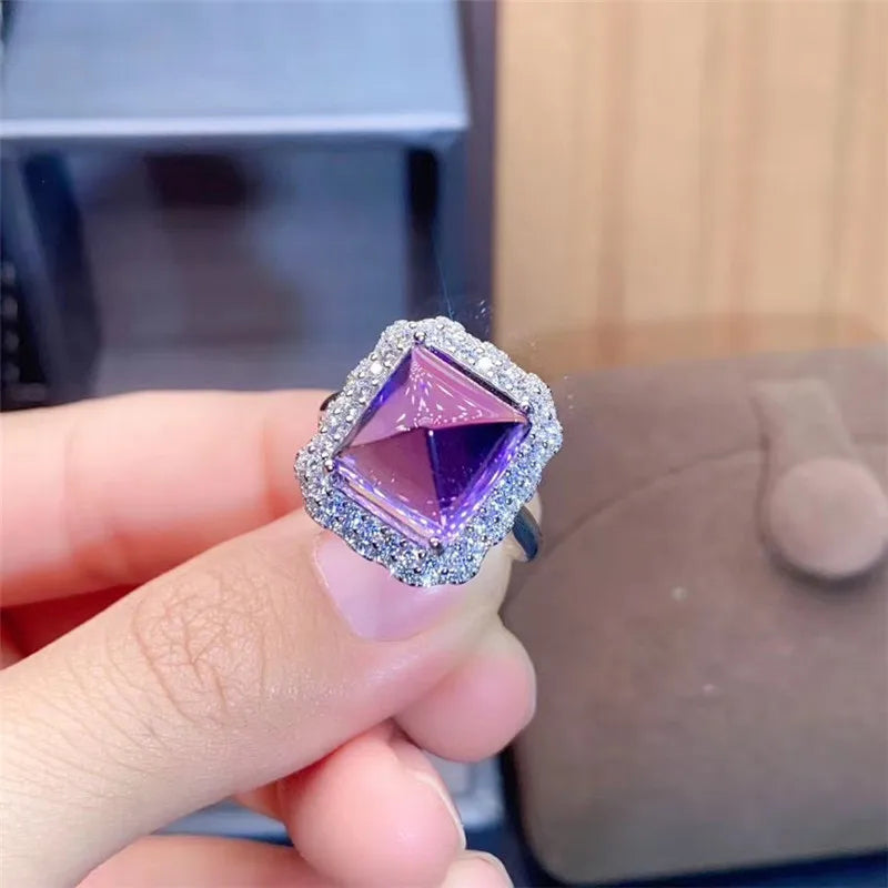 Sterling Silver Amethyst Ring for Women