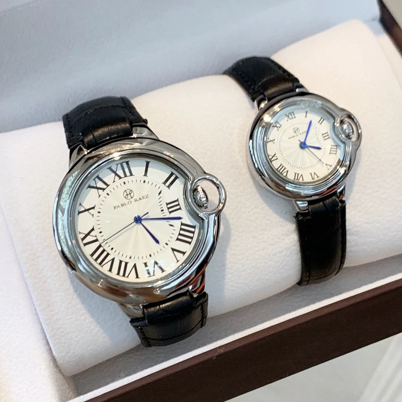 Luxury Leather Blue Quartz Classic Design Watch for Men and Women – Elegant Timepiece for Lovers of Fine Relogies and Fashion Dress Clocks.