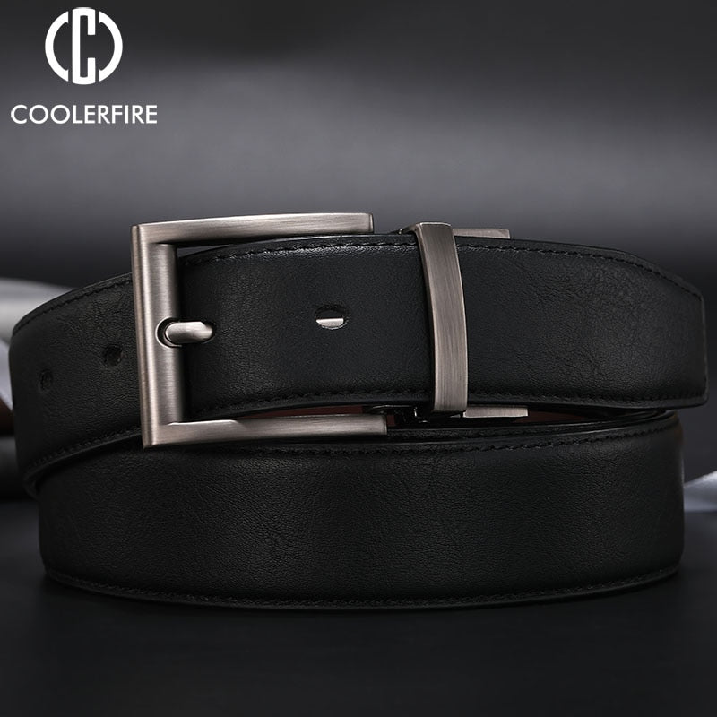 Genuine Leather Reversible Casual Belt for Men