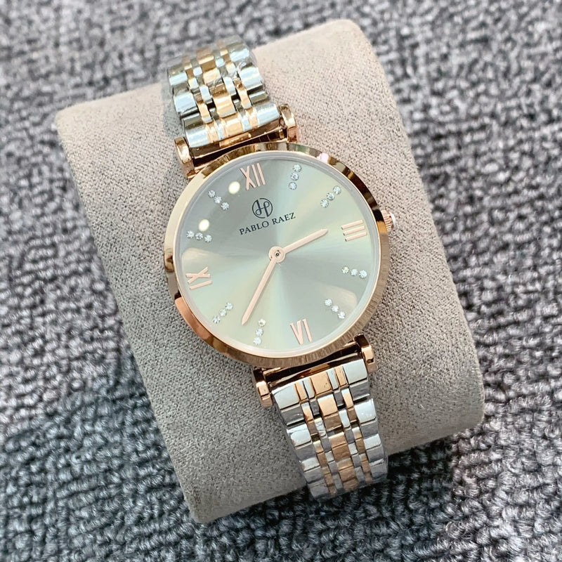 Luxury Waterproof Rose Gold Steel Strap Women's Watch