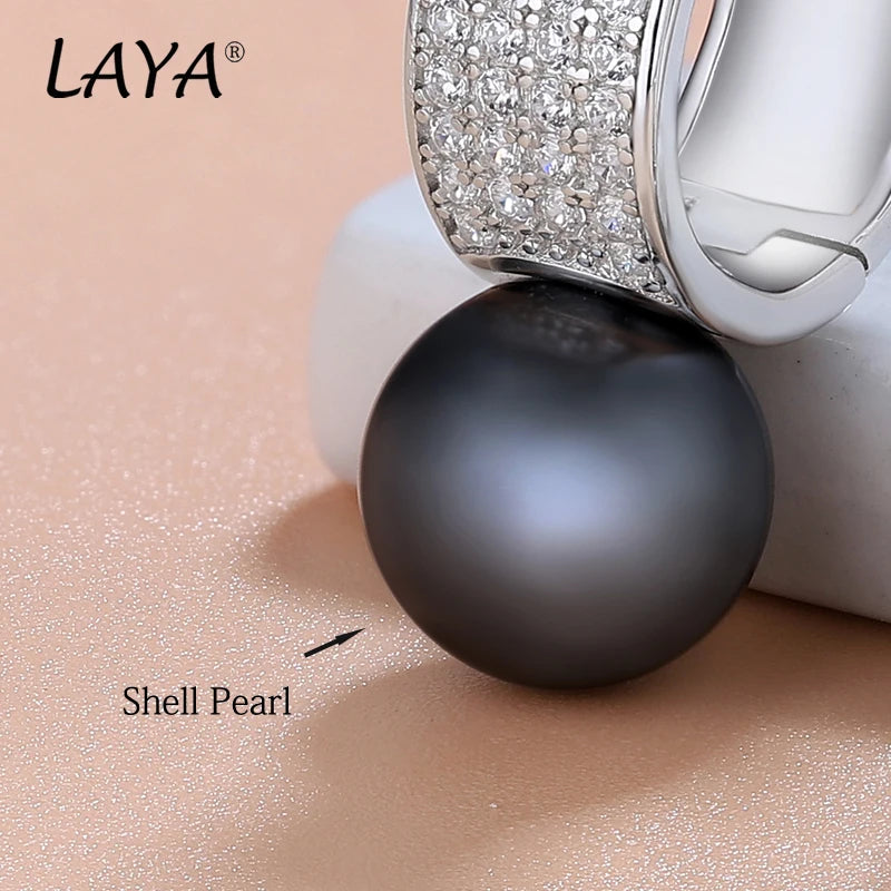 Silver Pearl & Cubic Zircon Earrings for Women