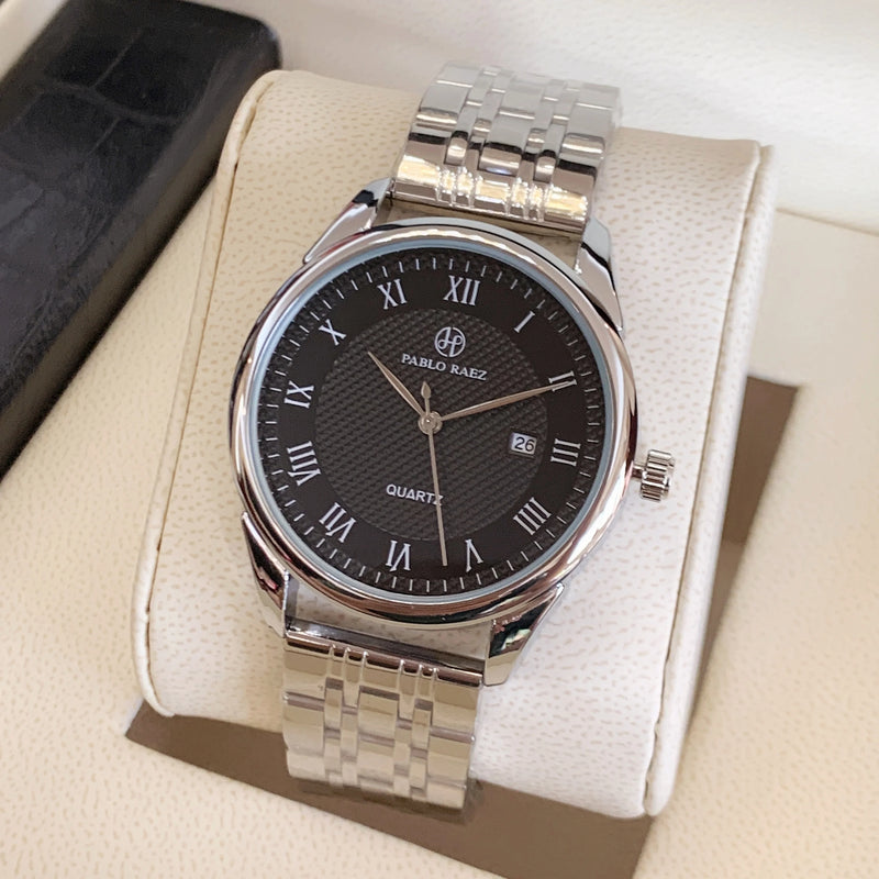 Luxury Stainless Steel Date Quartz Wristwatch for Men – Full Waterproof, Dropshipping Available.