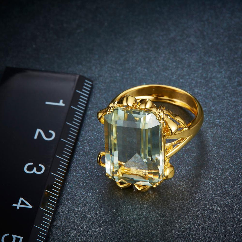 925 Sterling Silver Green Amethyst Ring for Women