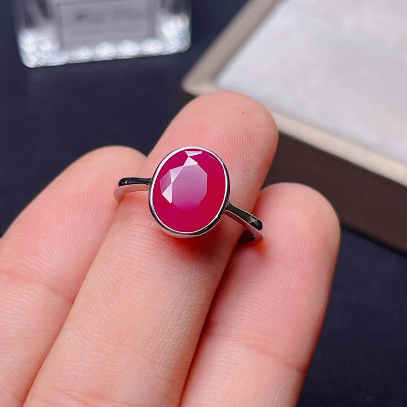 925 Silver 2ct Ruby Ring for Lady