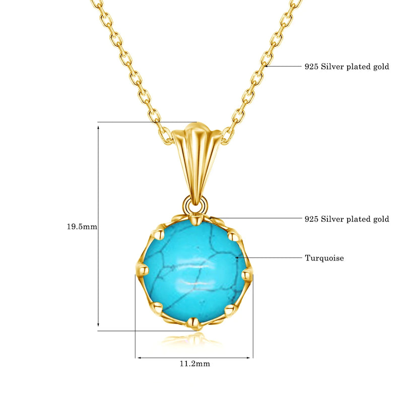 925 Sterling Silver Turquoise Pendant for Women