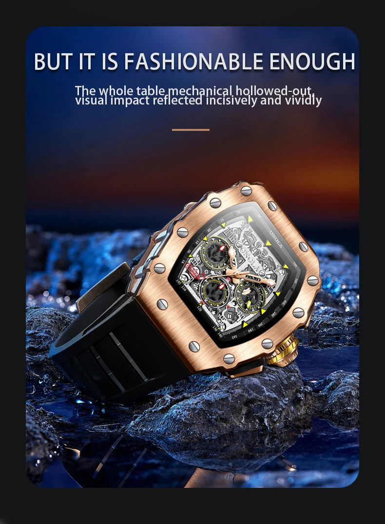 Stainless Steel Multifunction Luminous Sports Watch for Men