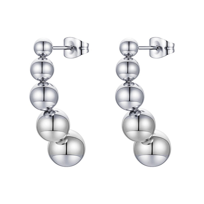 ENFASHION Piercing 5 Balls Earrings For Women Gold Color Drop Earring Stainless Steel Fashion Kewelry Christmas Kolczyki E211331