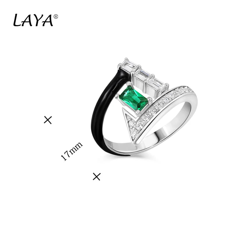 Sterling Silver Green Zircon Ring For Women