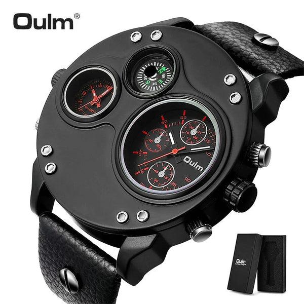 Quartz Watch with Large Dial for Men - Luxury Strap - Top Brand