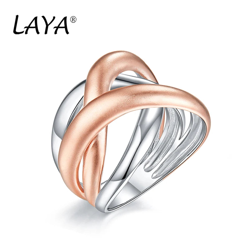 925 Sterling Silver Frosted Twist Rope Chunky Ring for Women Men