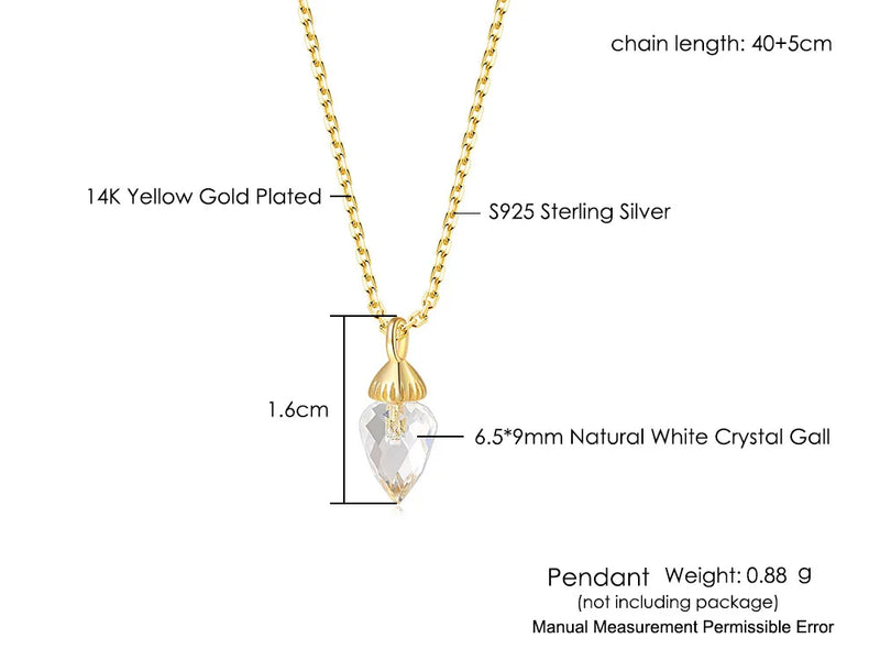 Sterling Silver Gold Plated Quartz Jewelry Set for Women