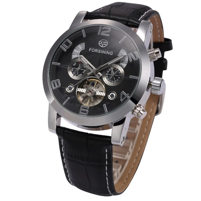 Stainless Steel Automatic Mechanical Tourbillon Sport Watch for Men