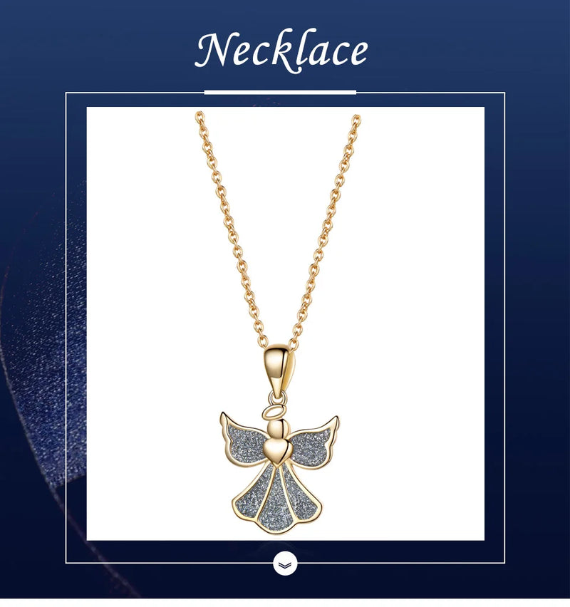 925 Sterling Silver Angel Pendant Necklace for Girls