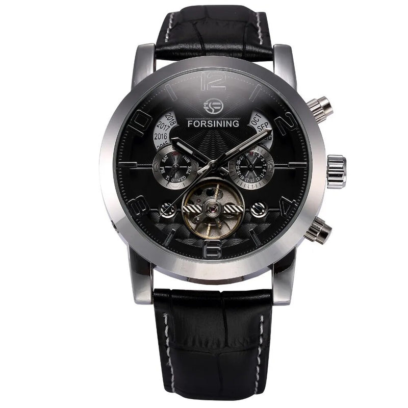 Stainless Steel Automatic Mechanical Tourbillon Sport Watch for Men