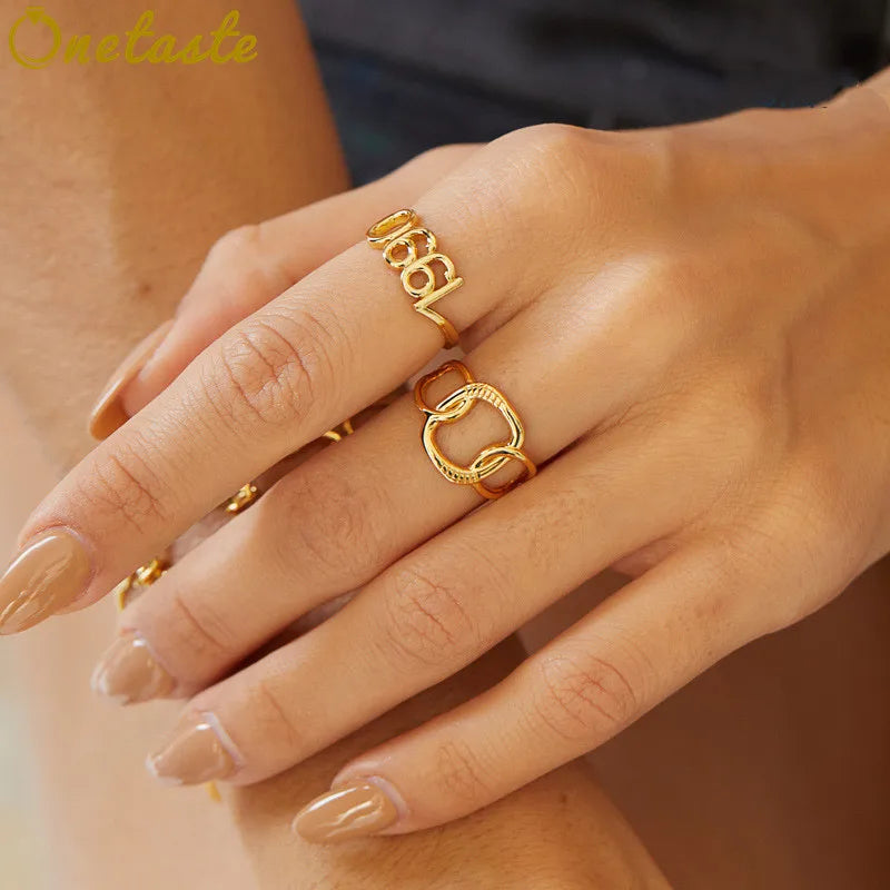 Sterling Silver Gold Plated Cross Line Ring for Women