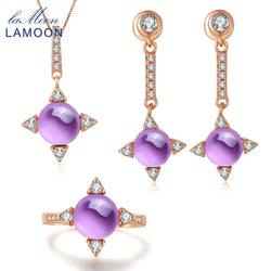 Sterling Silver Amethyst Jewelry Set For Women