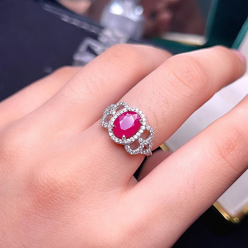 925 Silver Ruby Ring, Exquisite Style, Best Selling Quality, Classic Design