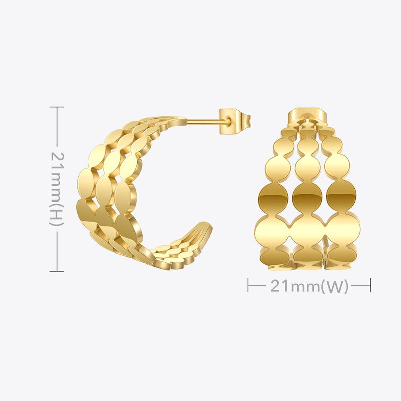 ENFASHION Dot Row Stud Earrings For Women Piercing Pendientes Stainless Steel Fashion Jewelry Gold Color Earring Gift E1242