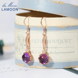 925 Silver Rose Gold Plated Amethyst Drop Earrings for Women