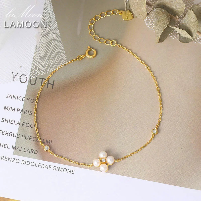 14K Gold Plated Silver Freshwater Pearl Jewelry Set for Women