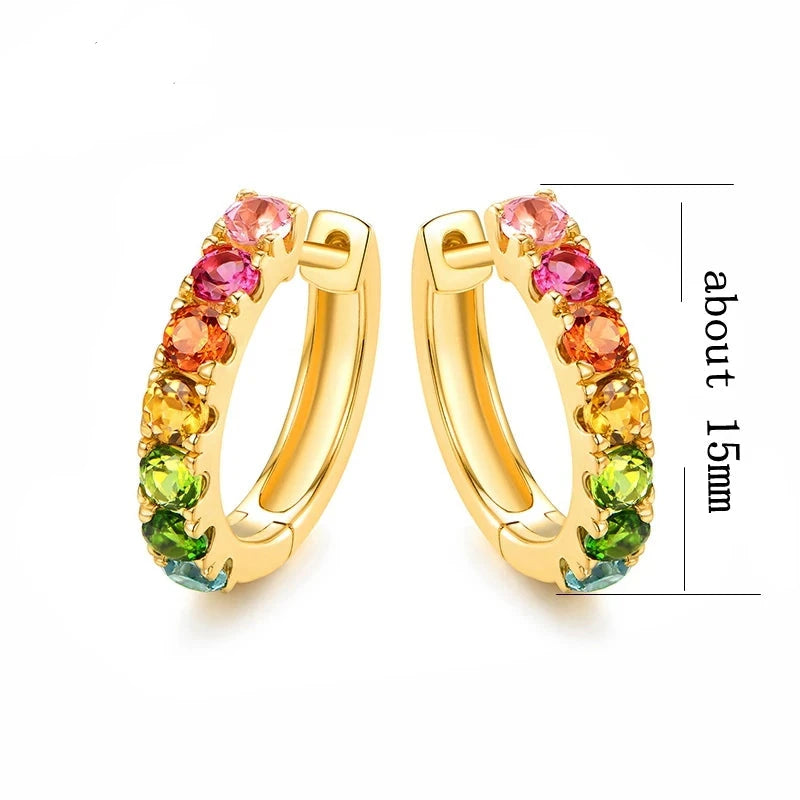 14K Yellow Gold Tourmaline Earrings for Women