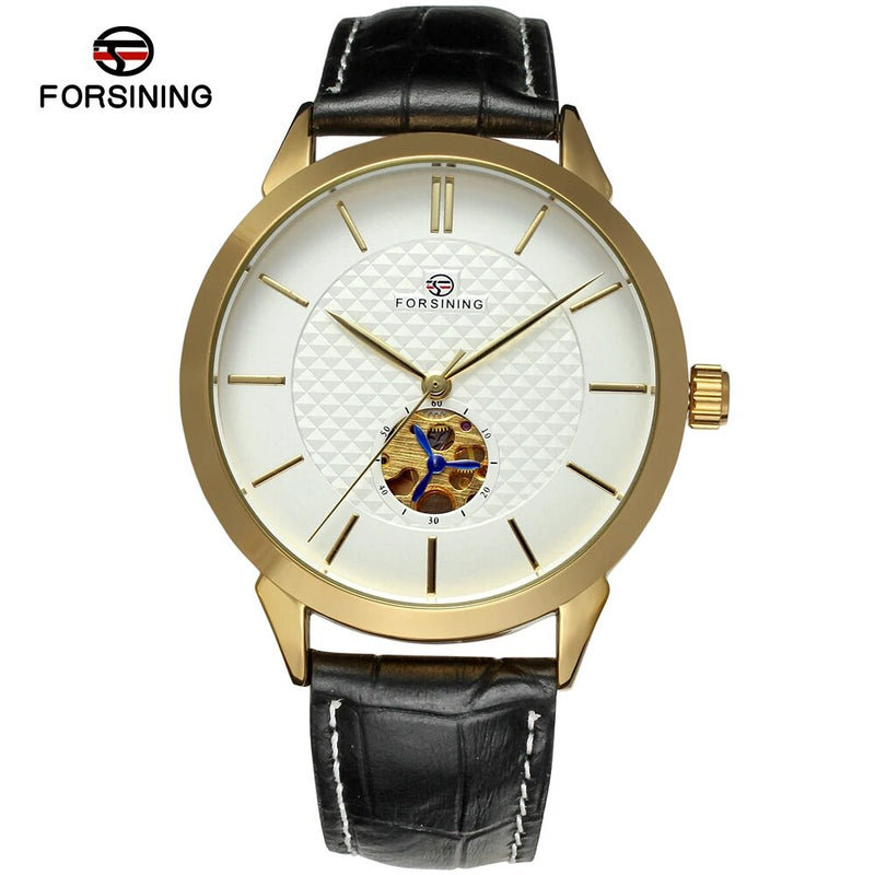 Stainless Steel Small Hollow Dial Mechanical Watch for Men