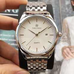 Stylish Stainless Steel Luxury Sports Date Watch for Men: Waterproof and Simple Design.