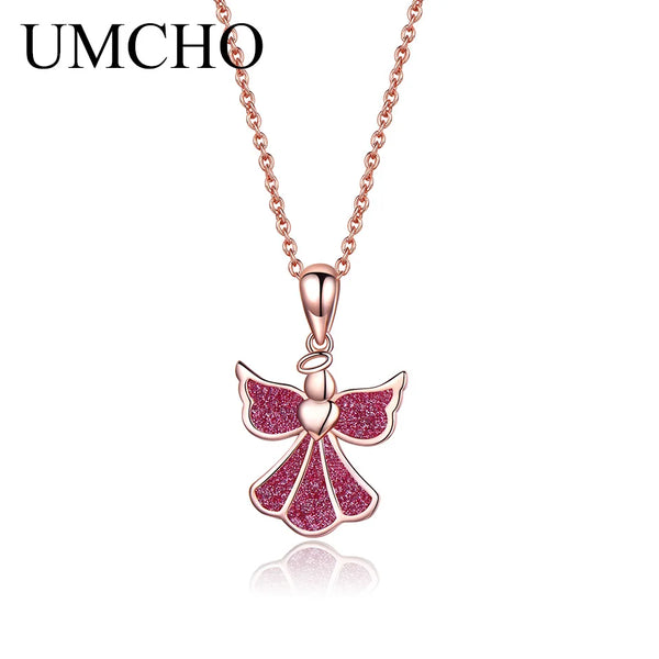 Silver Romantic Angle Necklace For Women