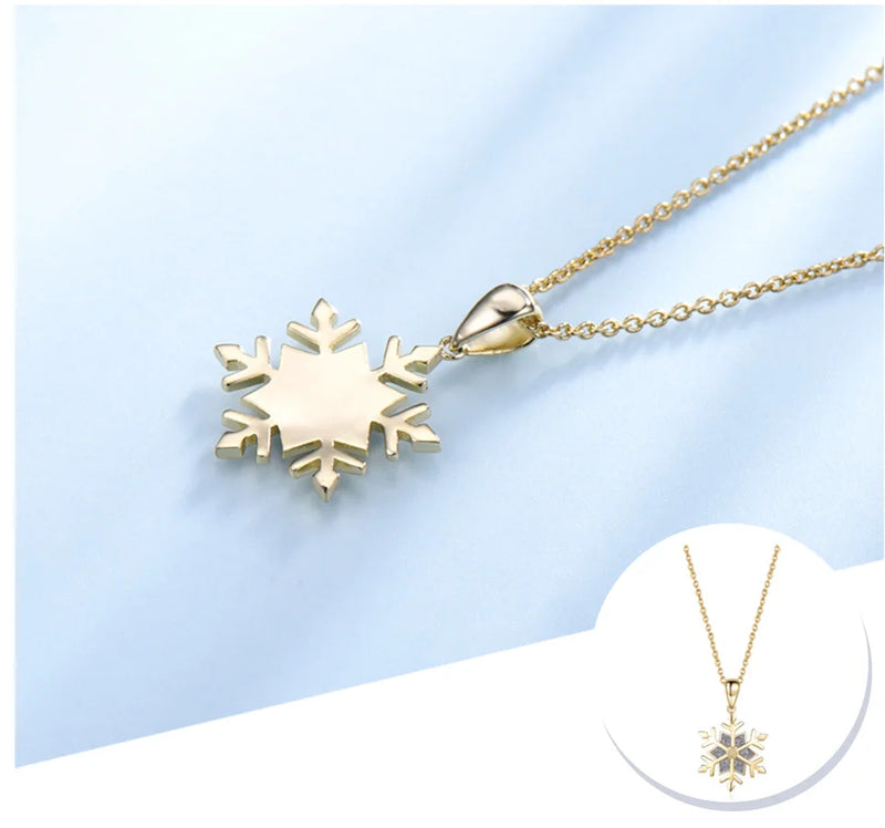 925 Sterling Silver Snowflake Pendant Necklace for Women