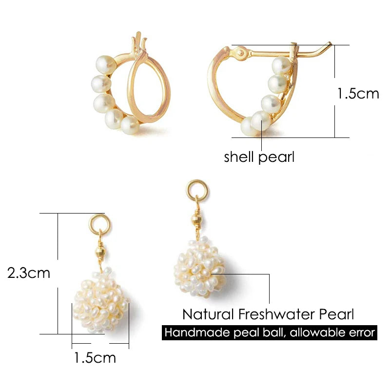 14K Gold Plated Freshwater Pearl Drop Earrings for Women