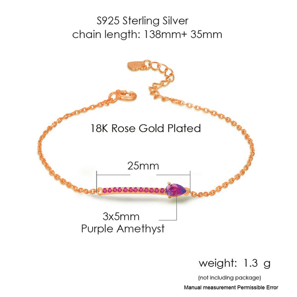 Sterling Silver Amethyst Bracelet for Woman