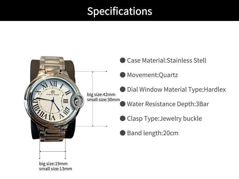 Luxury Silver Steel Fashion Wristwatch for Women