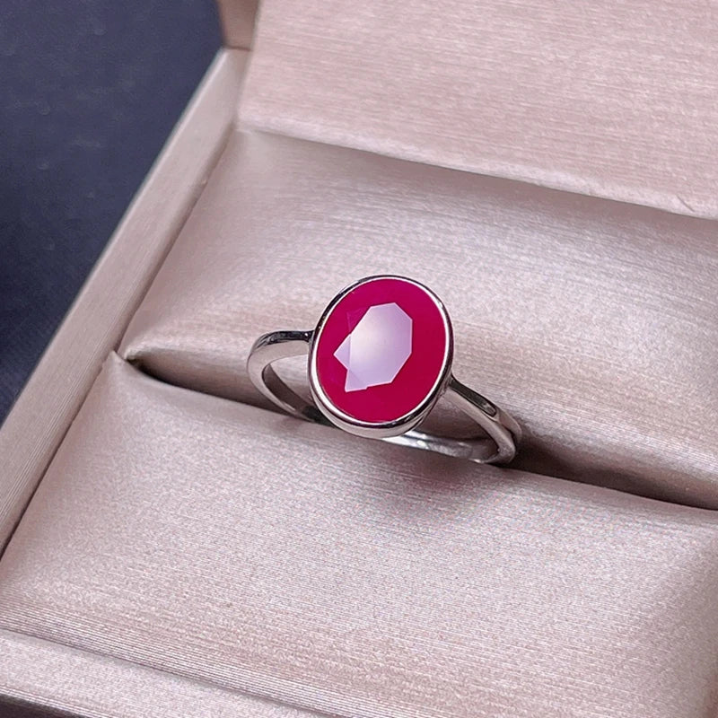 925 Silver 2ct Ruby Ring for Lady