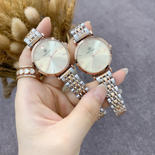 Luxury Waterproof Rose Gold Steel Strap Women's Watch