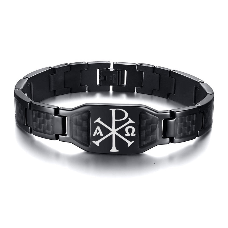 Stainless Steel Scorpion Cross Shield Images Chain Bracelet for Men