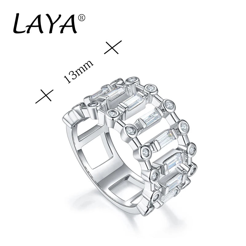 Sterling Silver Sparkling Squared Ring with AA CZ For Women