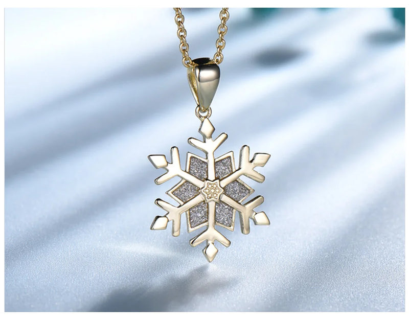 925 Sterling Silver Snowflake Pendant Necklace for Women