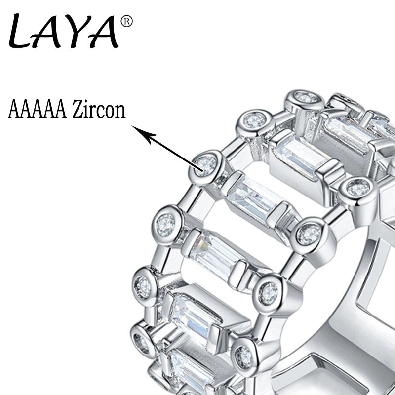 Sterling Silver Sparkling Squared Ring with AA CZ For Women