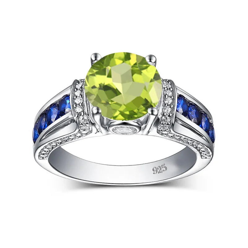 Sterling Silver Peridot Ring for Women